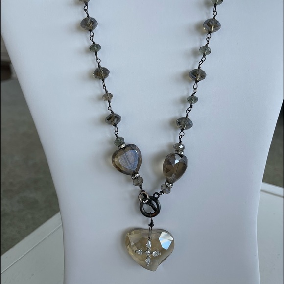 Smokey crystal statement necklace - Picture 4 of 4